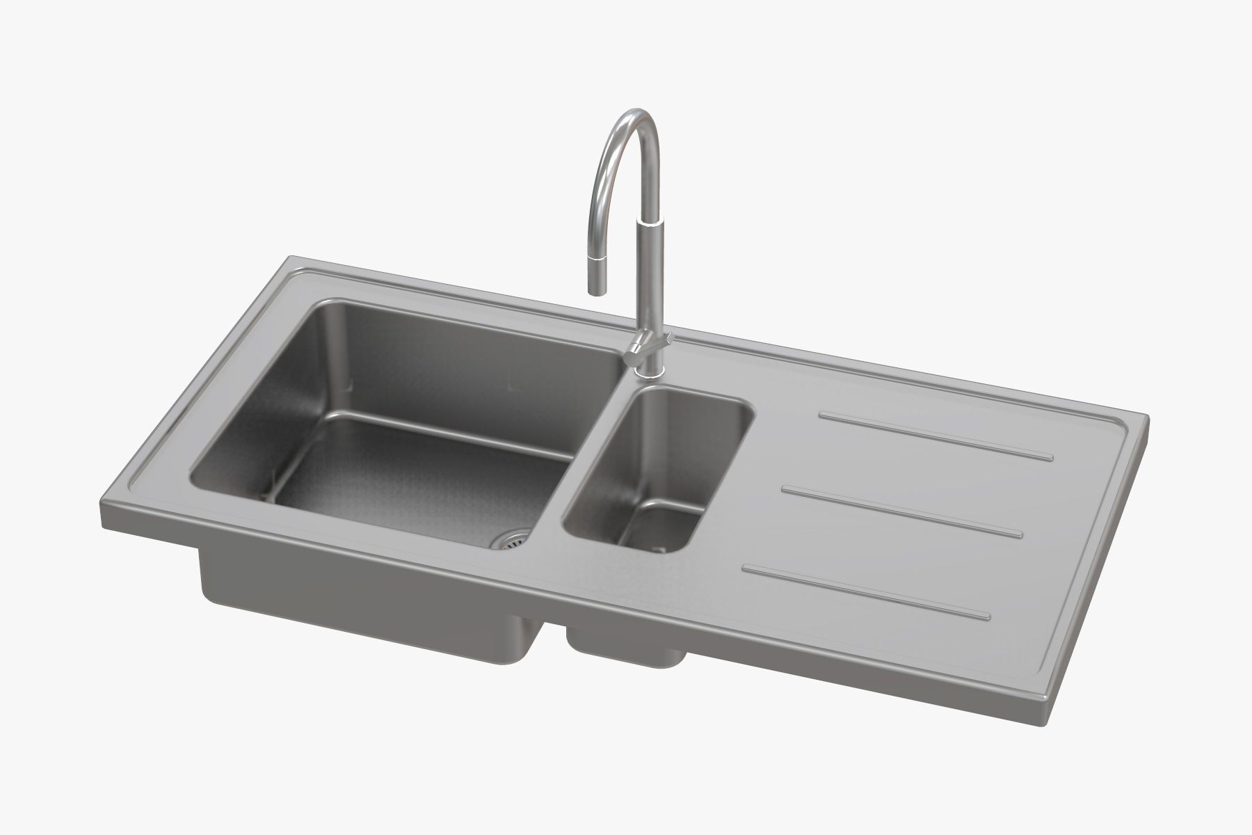 Sink and Faucet Low-poly 3D model_8