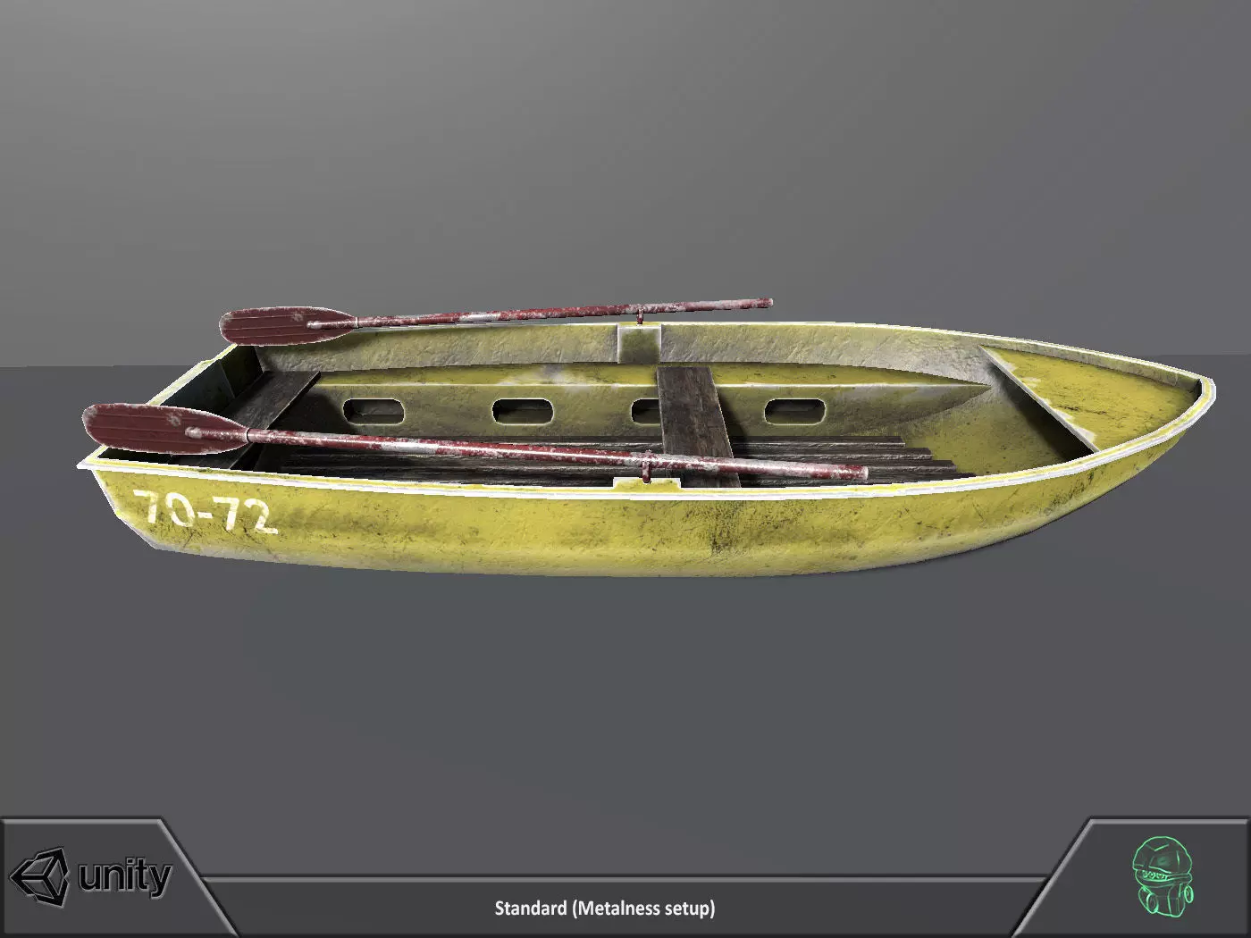 Boat with oars Free low-poly 3D model