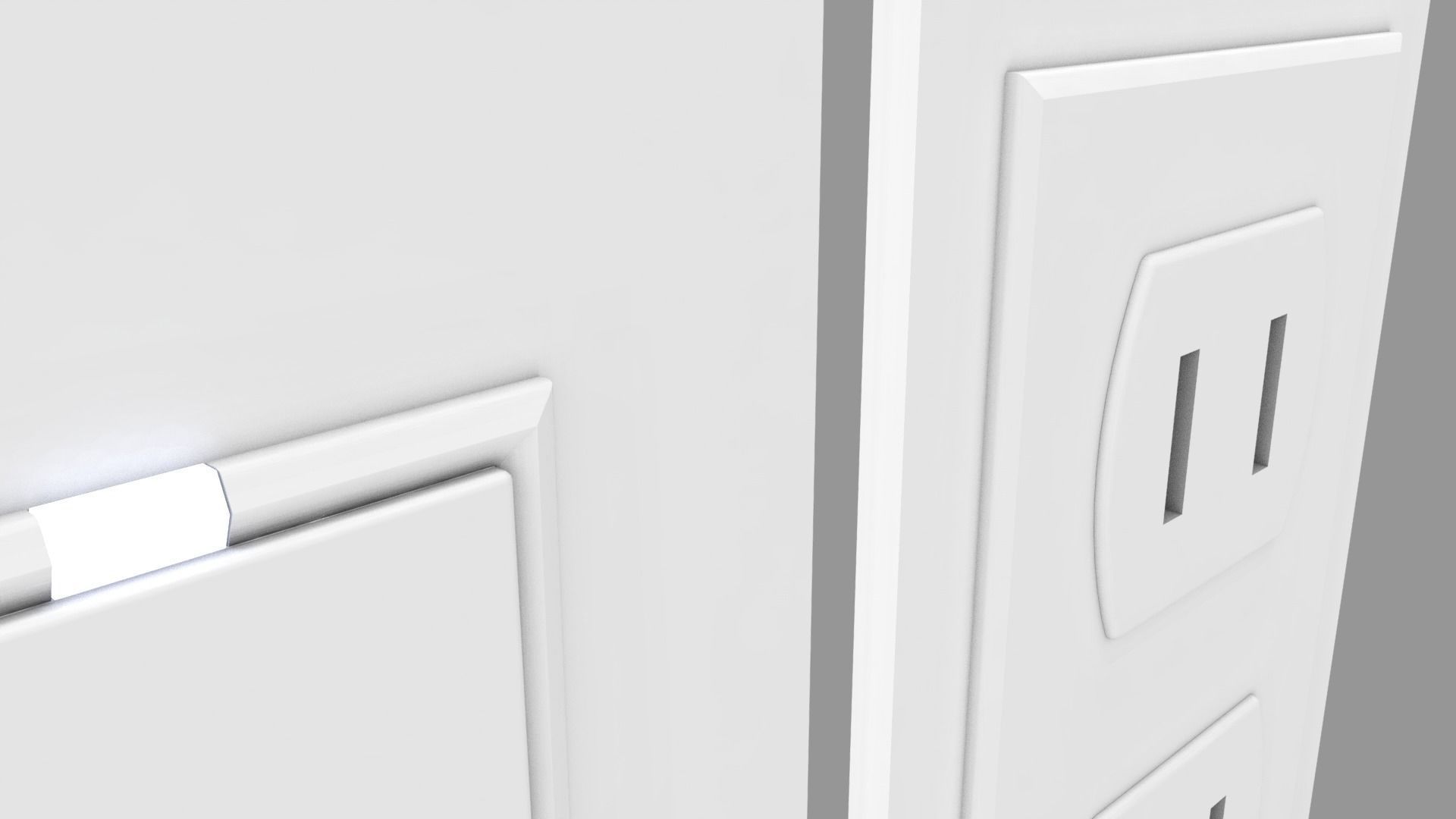 Wall Switch and Plug Socket Low-poly 3D model_4
