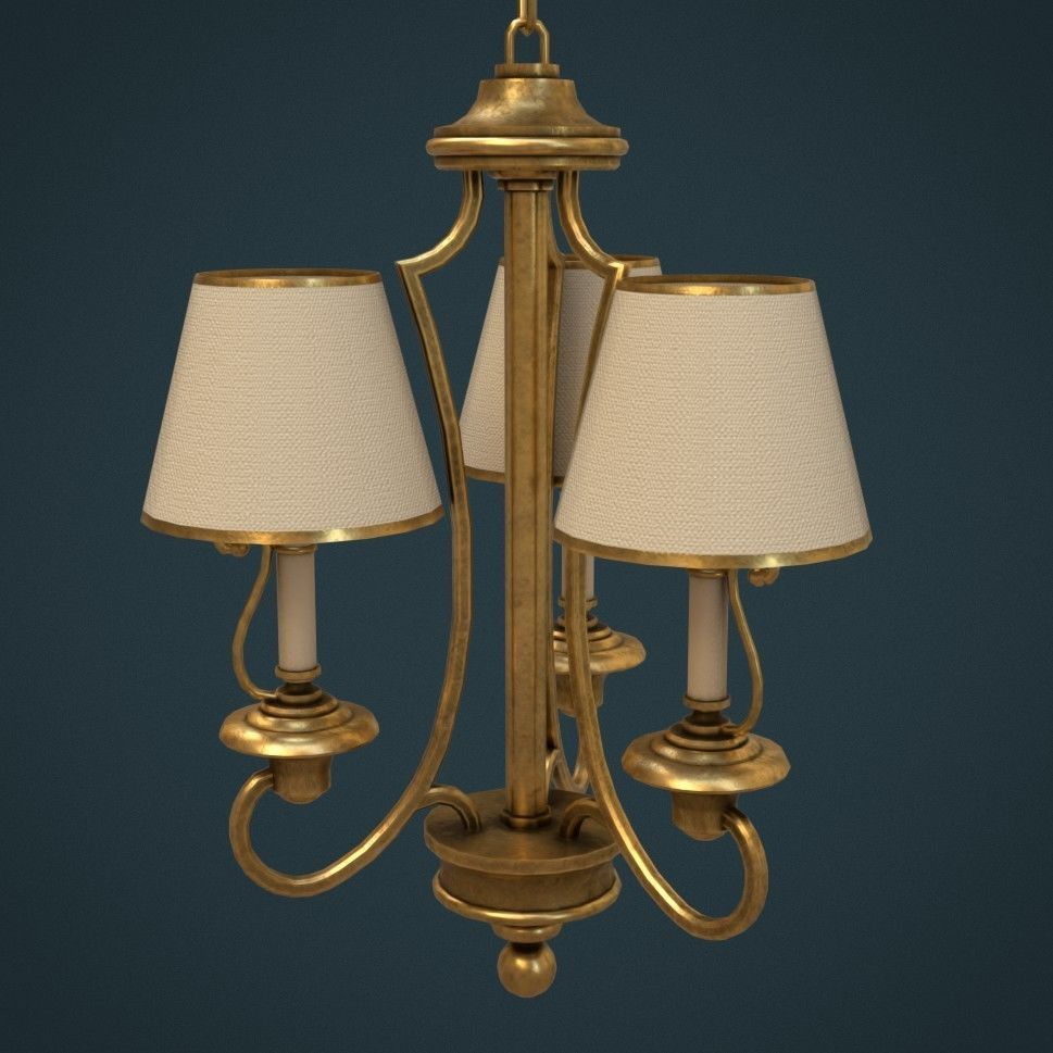 Classic Chandelier 03 - Game Ready Low-poly 3D model_4