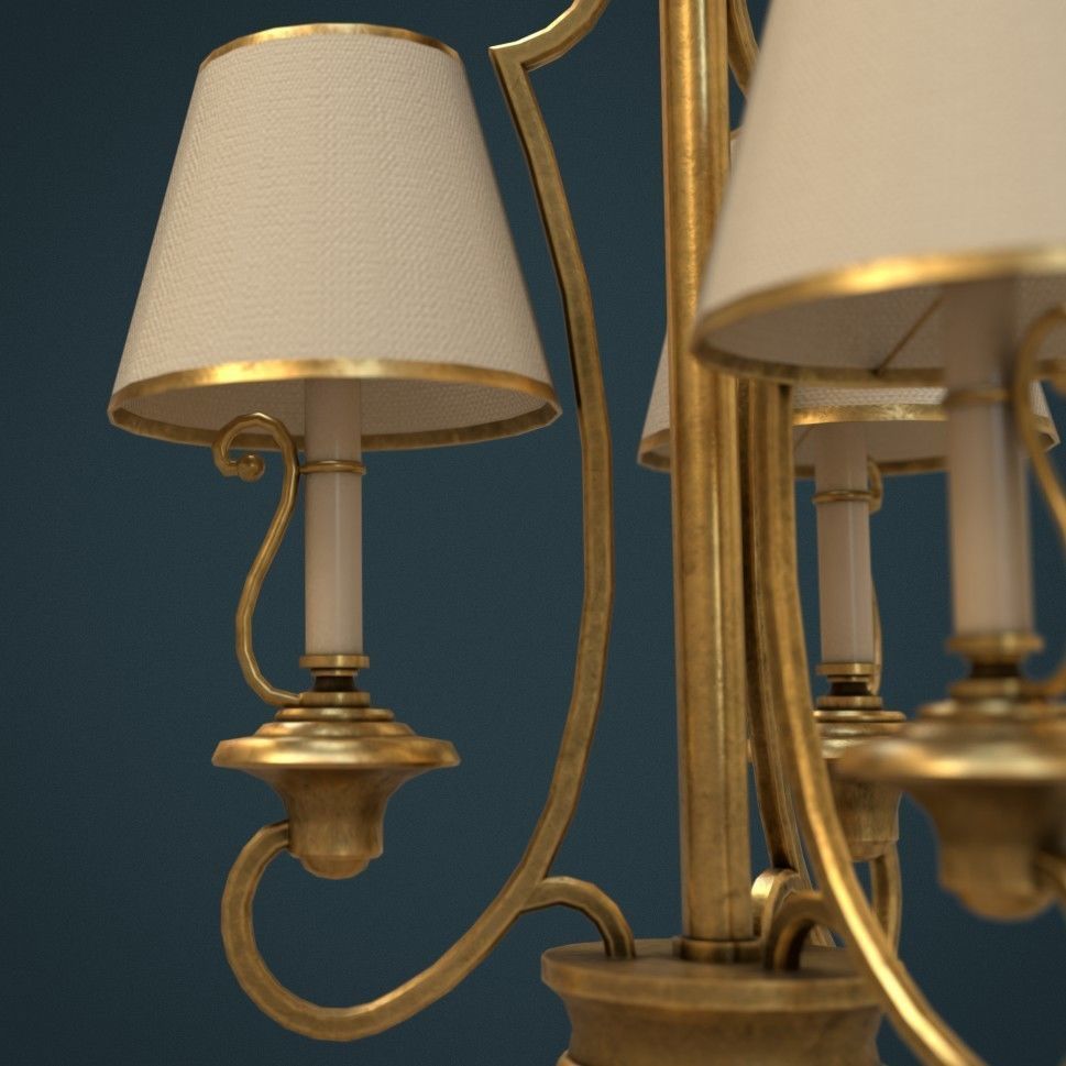 Classic Chandelier 03 - Game Ready Low-poly 3D model_2