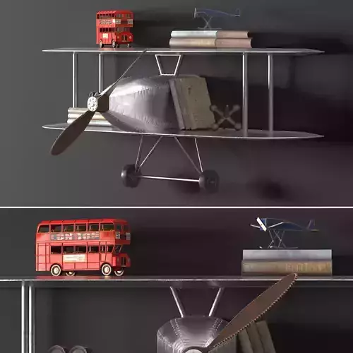  VINTAGE AIRPLANE METAL SHELF 3D model