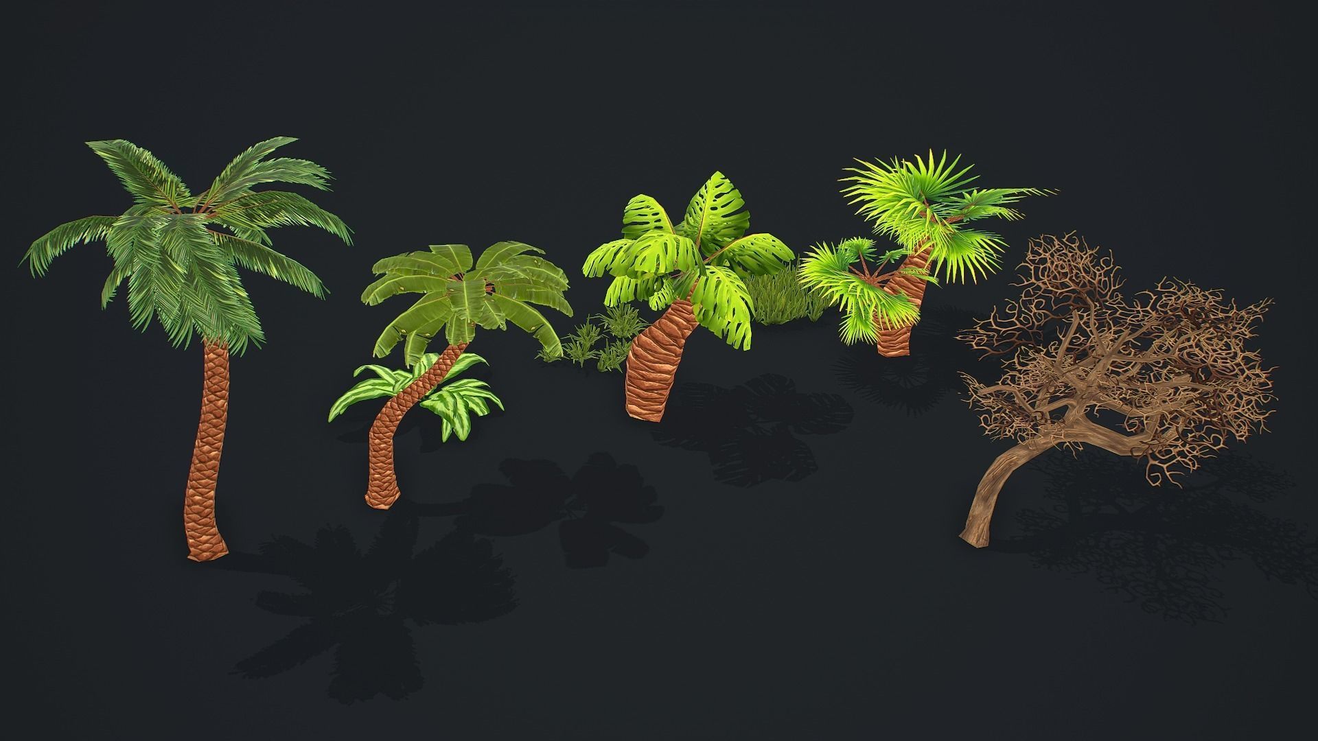 Stylized Tree Low-poly 3D model_5
