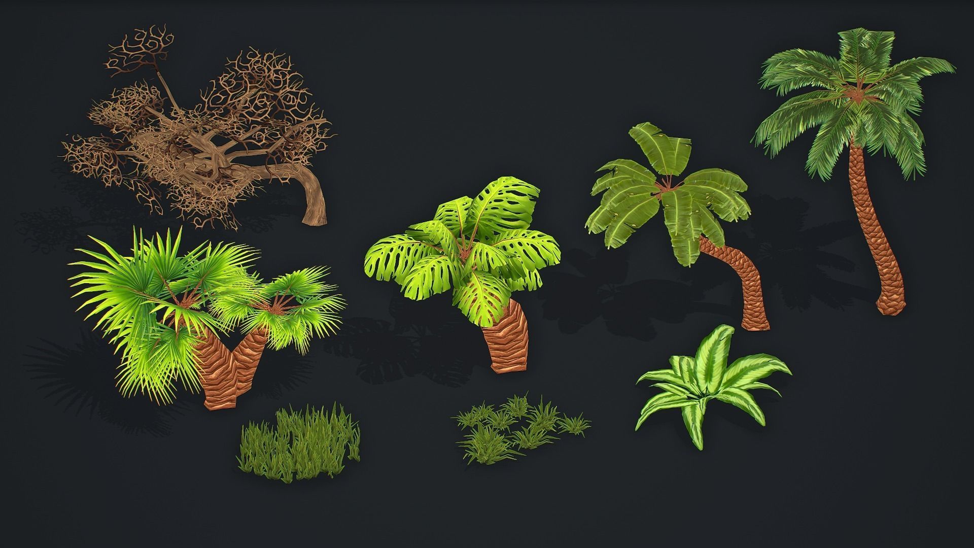 Stylized Tree Low-poly 3D model_3