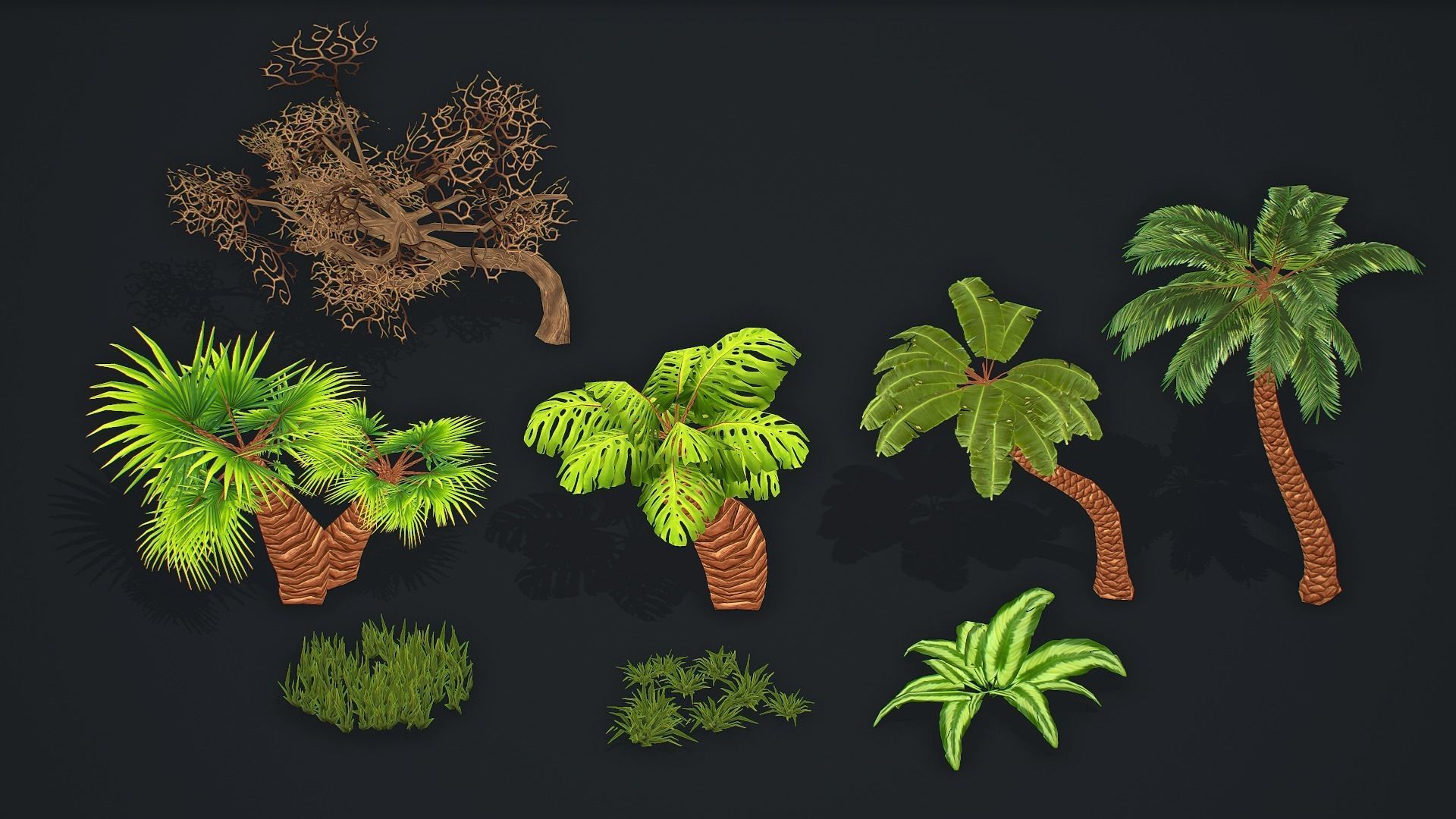 Stylized Tree Low-poly 3D model_4