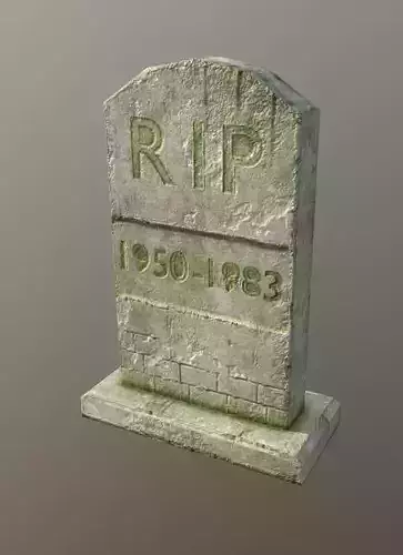 Low Poly Old Mossy Gravestone
