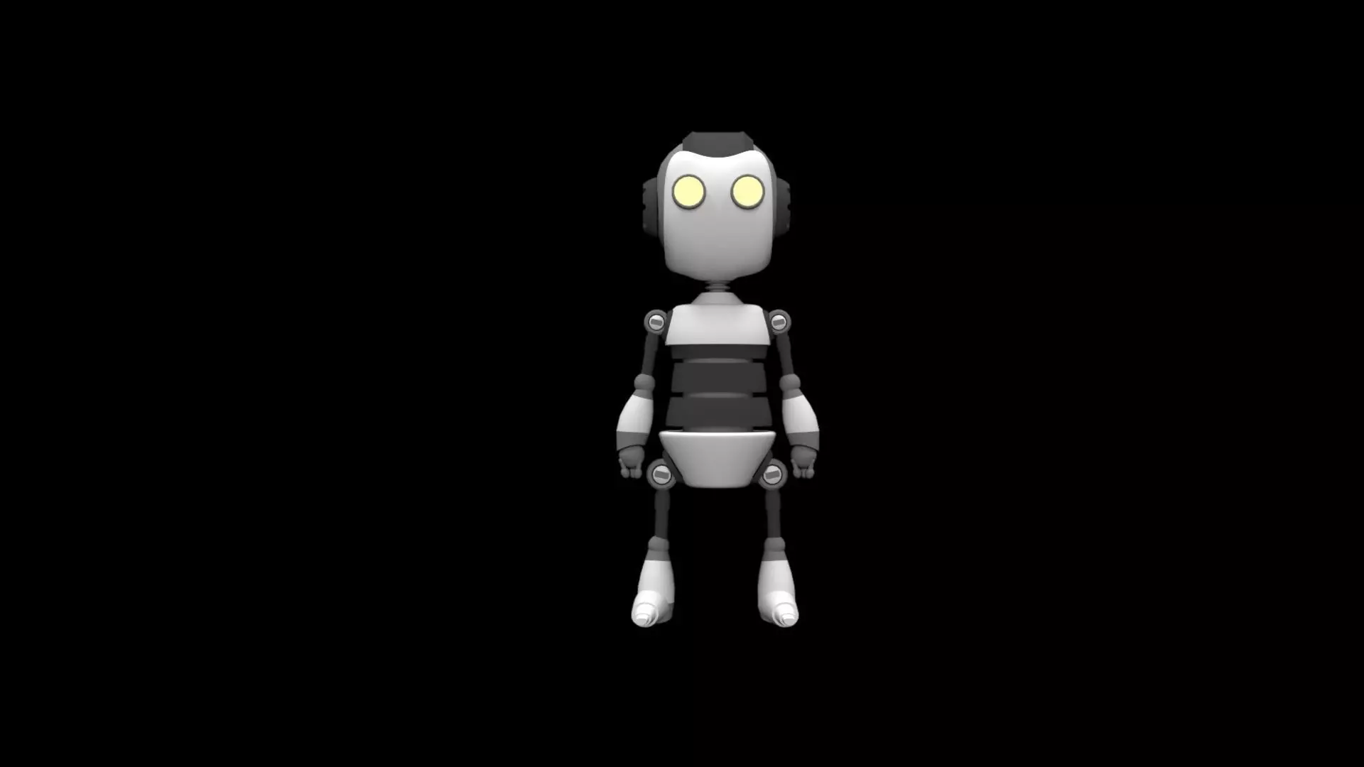 cute robot Low-poly 3D model_0