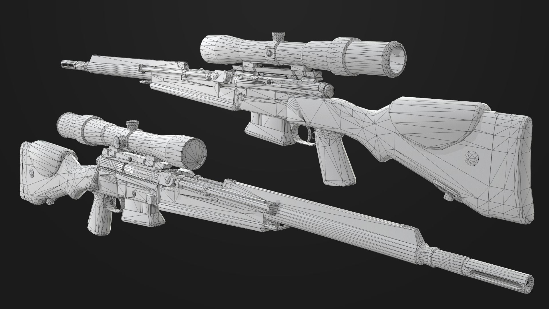 FR-F2 Sniper Rifle Low-poly 3D model_5