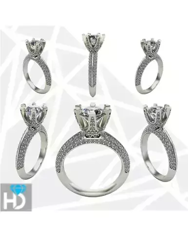 solitaire ring full diamonds
