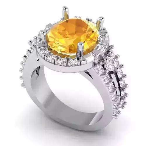 1476a orange sapphire and diamond ring 3D print model