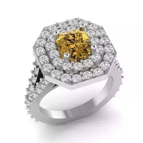1473a octagonal diamond ring with diamonds 3D print model