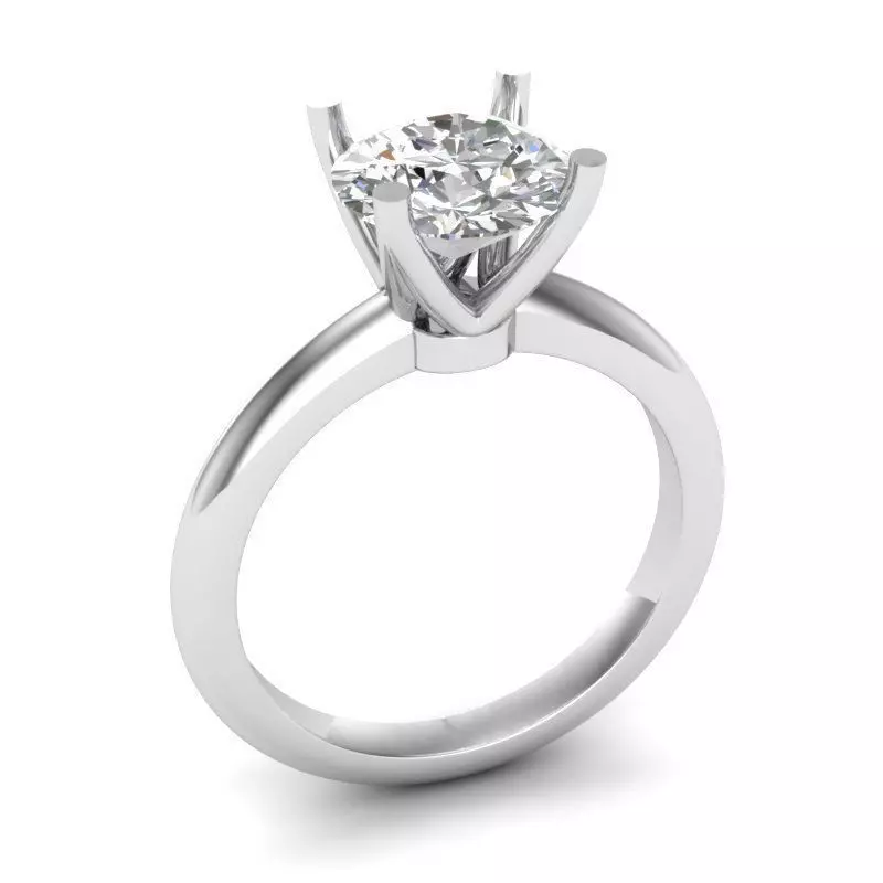 DER-1468a solitaire diamond engagement ring 3D print model_0