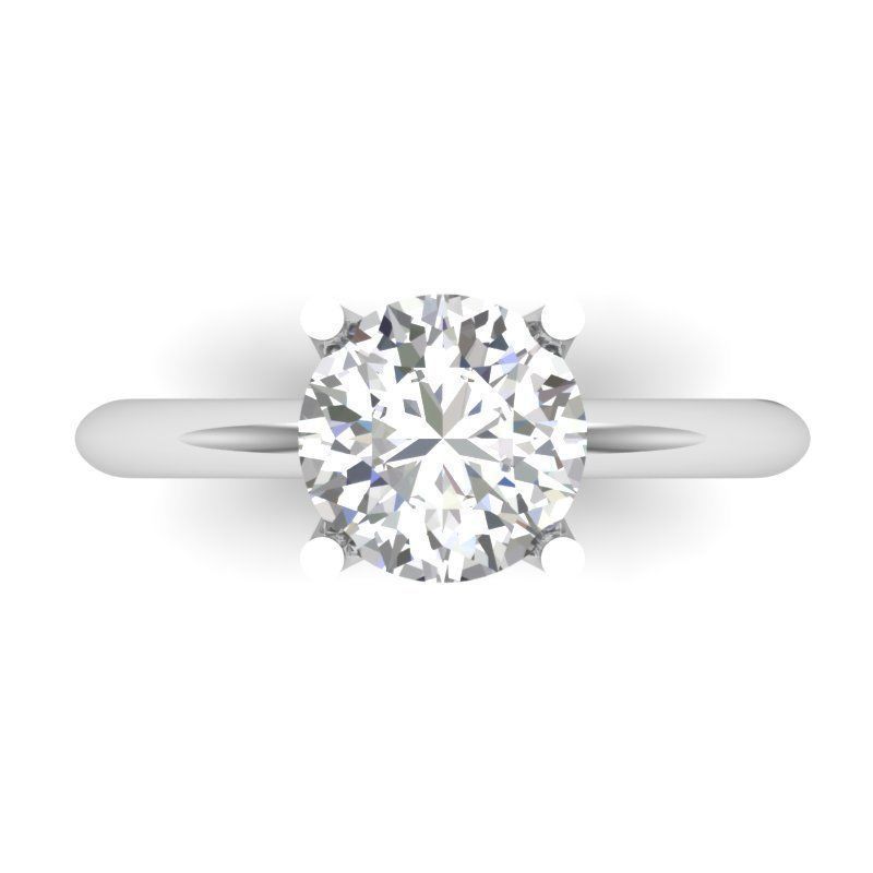 DER-1468a solitaire diamond engagement ring 3D print model_1