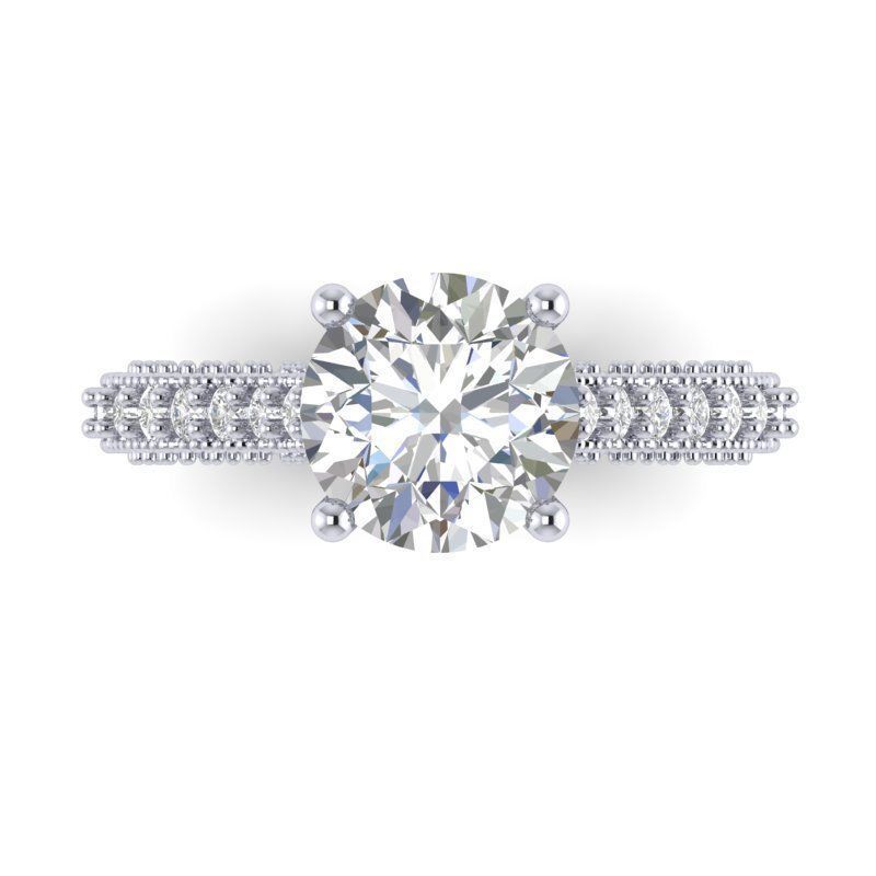 DER-1465a diamond engagement ring gold 3D print model_1