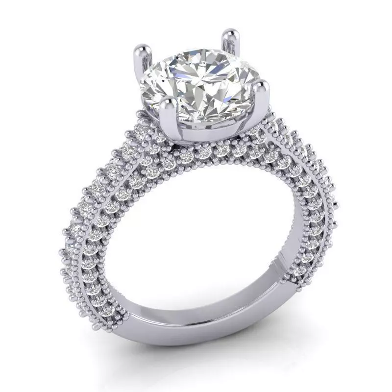 DER-1465a diamond engagement ring gold 3D print model_0