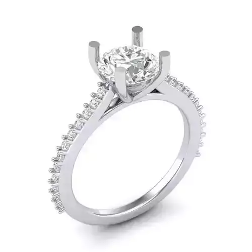 DER-1463a solitaire diamond engagement ring gold