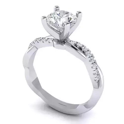 DER-1451a diamond engagement ring gold