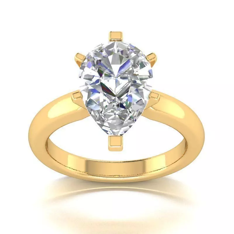 1450a pear shaped diamond engagement ring gold 3D print model_0
