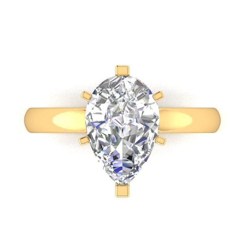 1450a pear shaped diamond engagement ring gold 3D print model_1