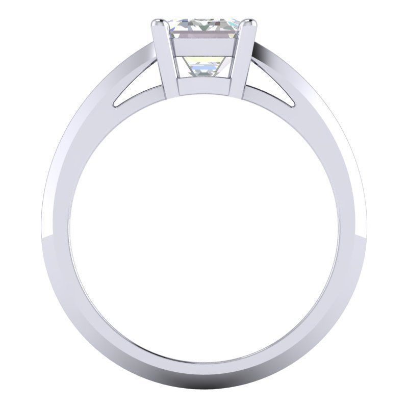14451 emerald cut diamond solitaire engagement ring 3D print model_2