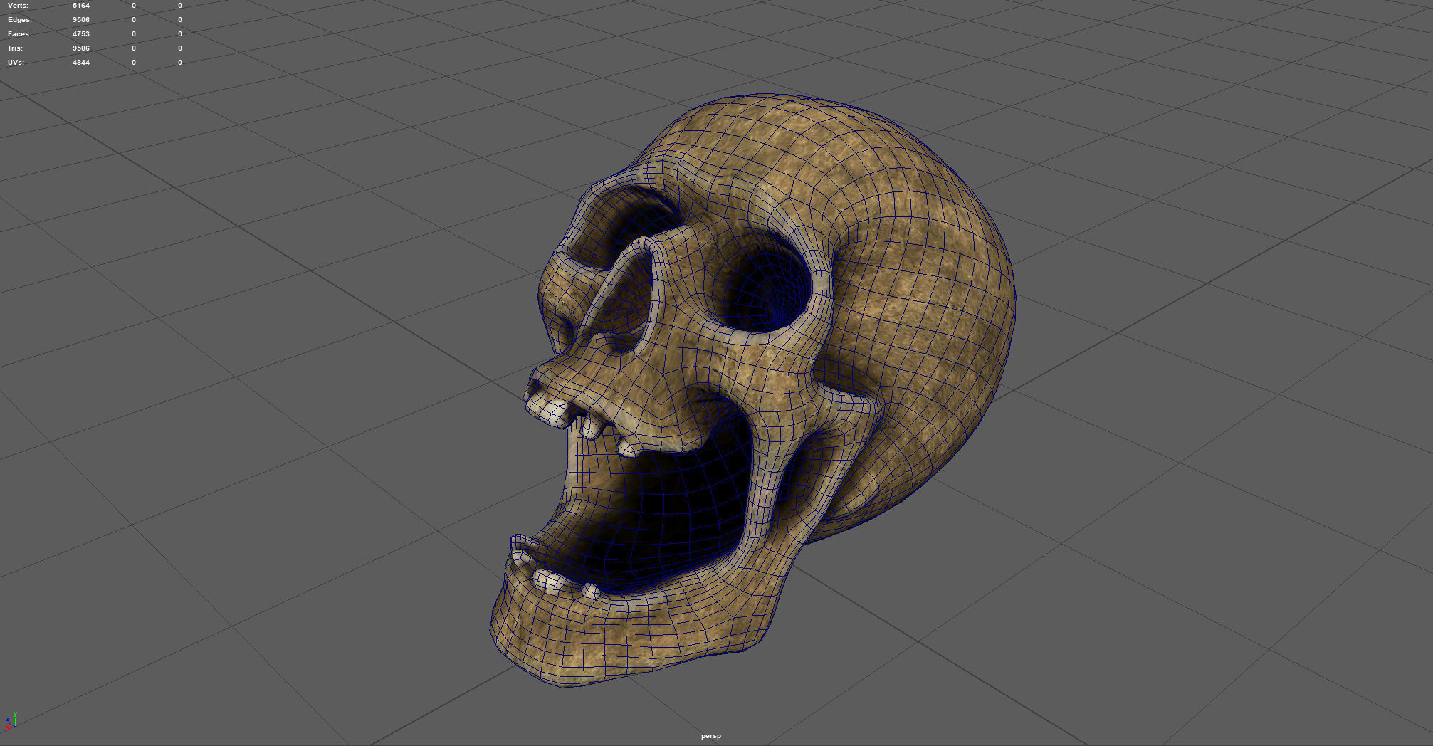 Skull Low poly Low-poly 3D model_2