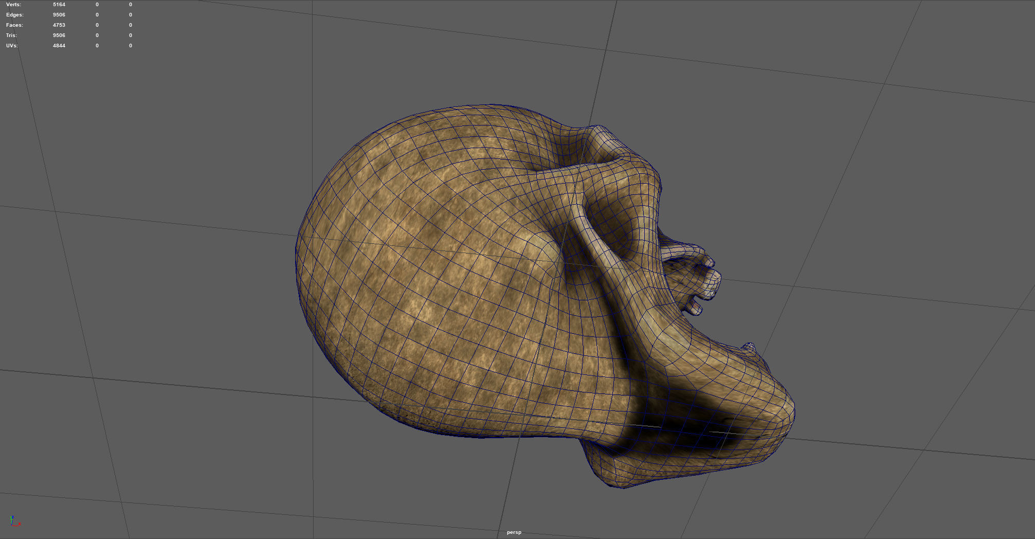 Skull Low poly Low-poly 3D model_3