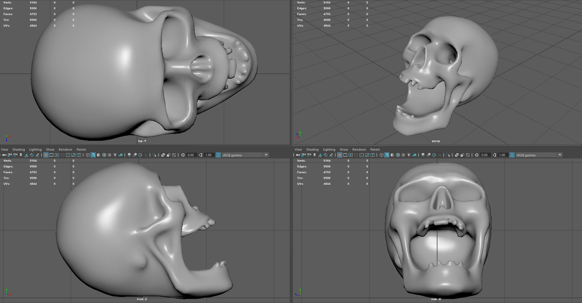 Skull Low poly Low-poly 3D model_5