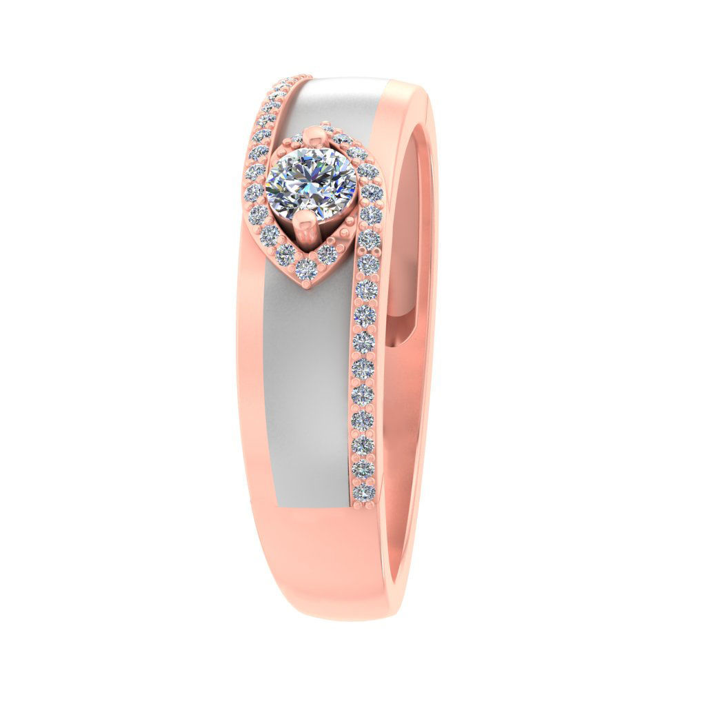 AL1ZE-C1-CB09-G two rose gold wedding rings with diamonds 3D print model_4