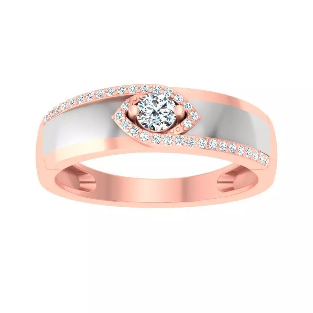 AL1ZE-C1-CB09-G two rose gold wedding rings with diamonds 3D print model_0