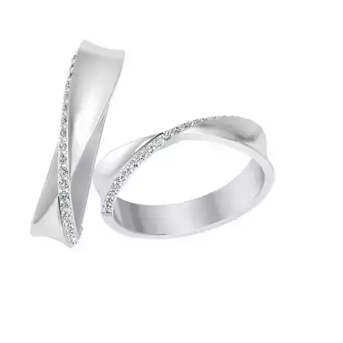 AL1ZE-C1-CB072 two diamond wedding rings
