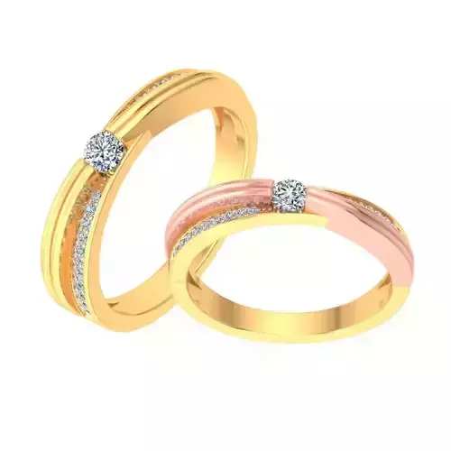 AL1ZE-C1-CB067 two gold and gold wedding rings with diamonds