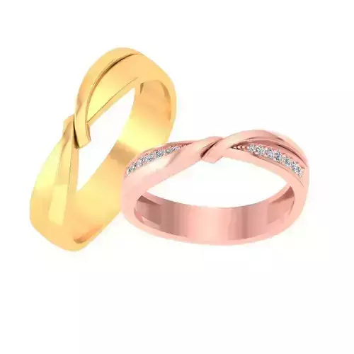 AL1ZE-C1-CB066 two gold wedding rings with diamonds