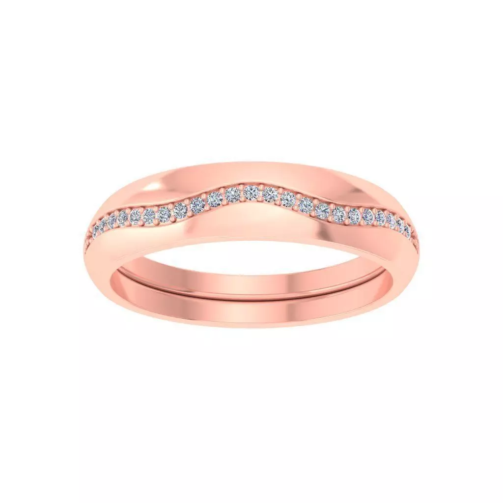 AL1ZE-C1-CB061-G two rose gold wedding bands with diamonds 3D print model_0
