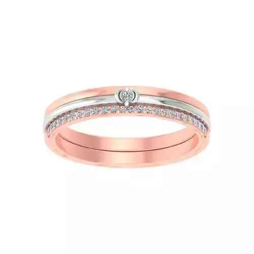 AL1ZE-C1-CB051-L rose gold wedding band with diamonds