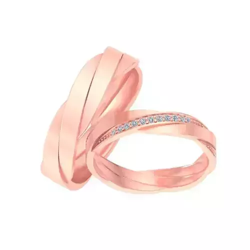 AL1ZE-C1-CB049 rose gold wedding band with diamonds