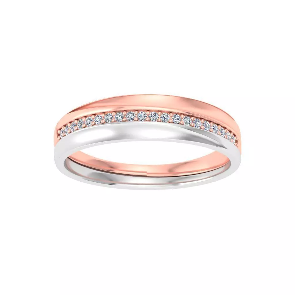 AL1ZE-C1-CB048-L two rose gold and gold wedding bands with di... 3D print model_0