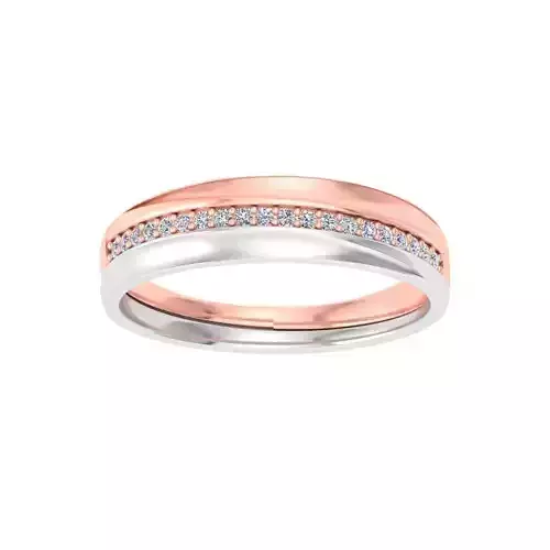 AL1ZE-C1-CB048-L two rose gold and gold wedding bands with diamonds
