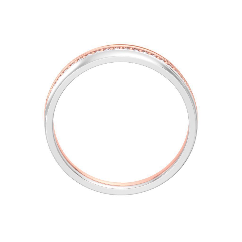 AL1ZE-C1-CB048-L two rose gold and gold wedding bands with di... 3D print model_3