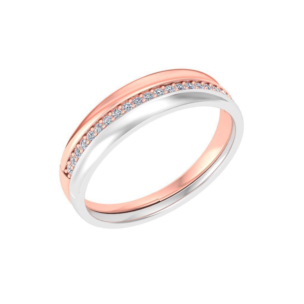 AL1ZE-C1-CB048-L two rose gold and gold wedding bands with di... 3D print model_5