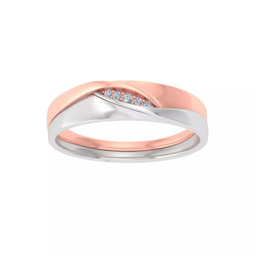 AL1ZE-C1-CB046-L two wedding rings with diamonds in rose and ... 3D print model_0