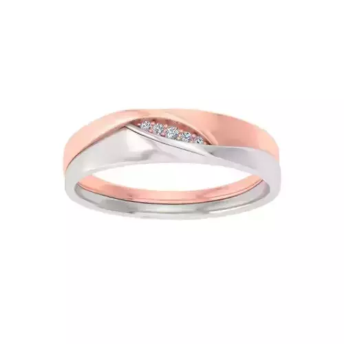 AL1ZE-C1-CB046-L two wedding rings with diamonds in rose and ... 3D print model