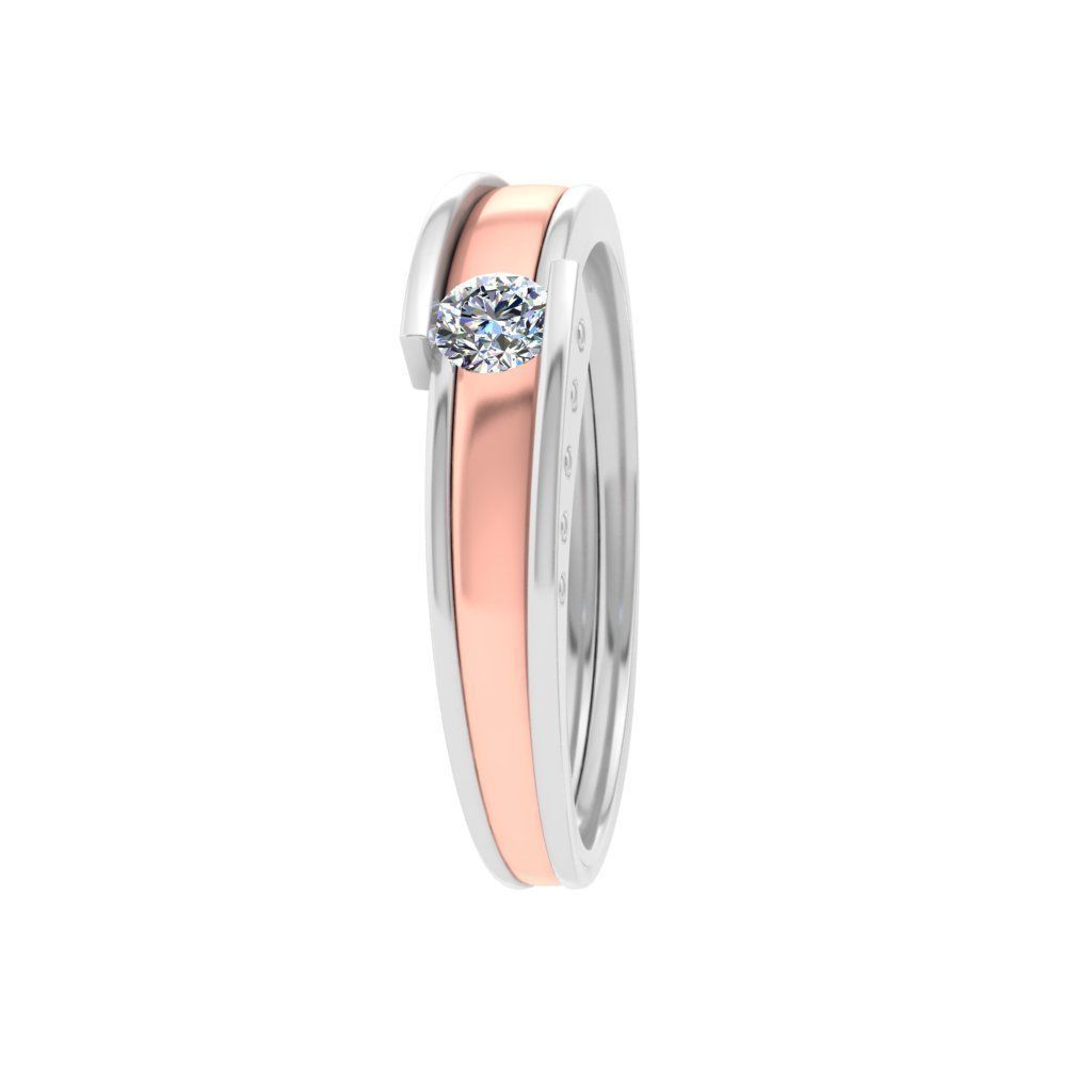AL1ZE-C1-CB044-G two rose gold and gold wedding rings with di... 3D print model_4