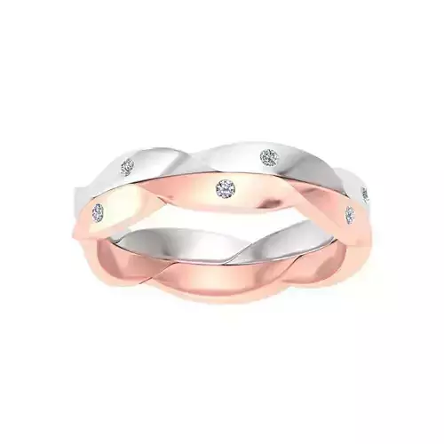 AL1ZE-C1-CB043-L twisted wedding band in rose gold and gold 3D print model