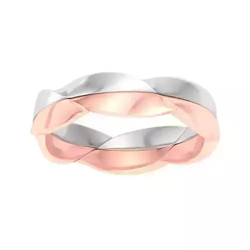 AL1ZE-C1-CB043-G twisted wedding band in rose and gold 3D print model