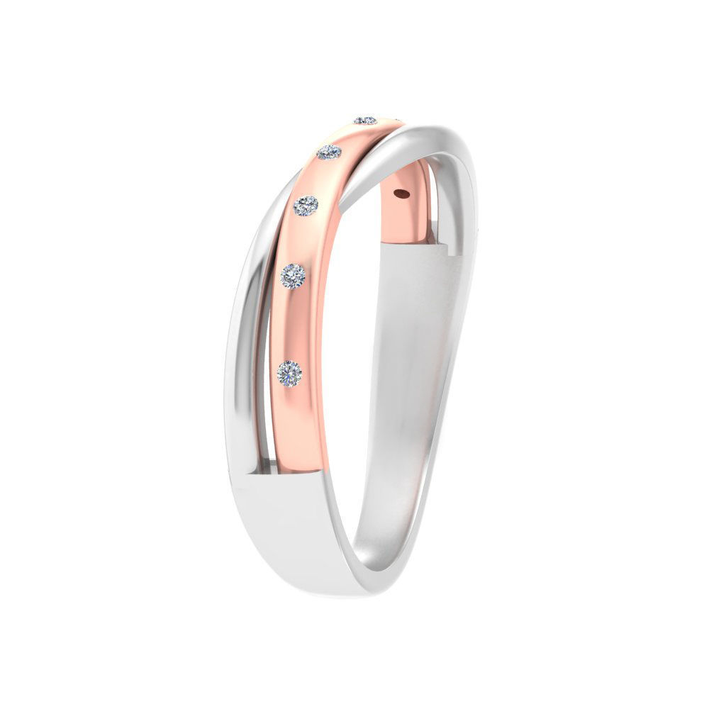 AL1ZE-C1-CB042-L two wedding rings with diamonds rose gold 3D print model_4