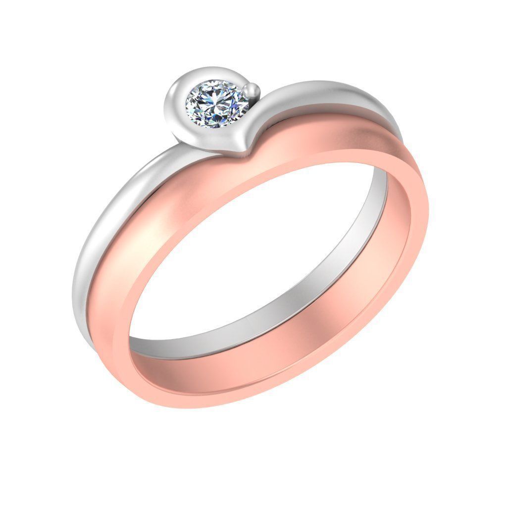 AL1ZE-C1-CB04-G two rose gold wedding rings with diamonds 3D print model_5
