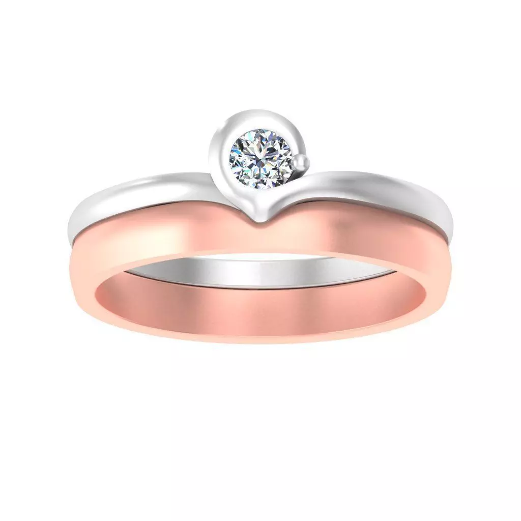 AL1ZE-C1-CB04-G two rose gold wedding rings with diamonds 3D print model_0