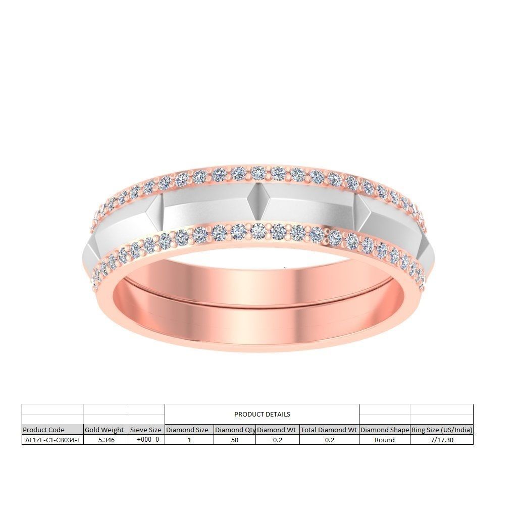 AL1ZE-C1-CB034-L rose gold band with diamonds 3D print model_1