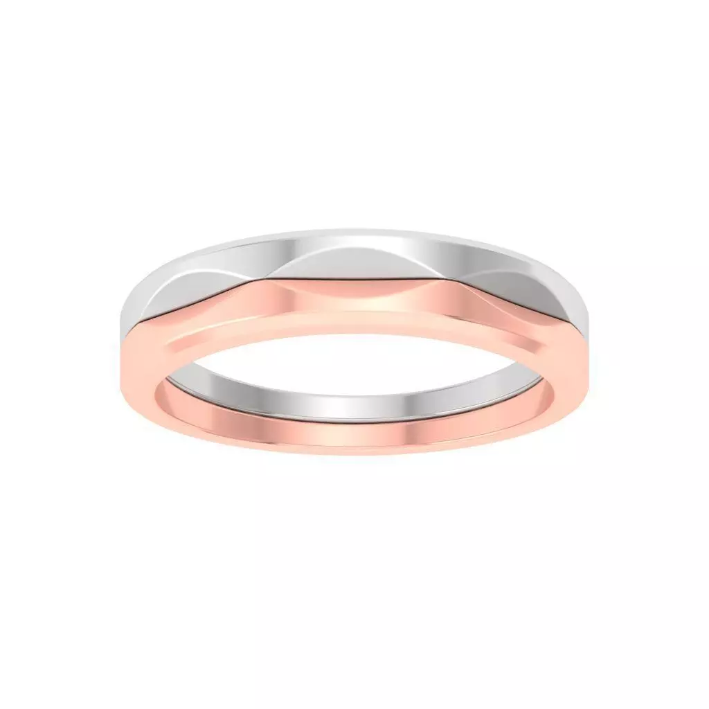 AL1ZE-C1-CB033 rose gold and gold wedding band 3D print model_0