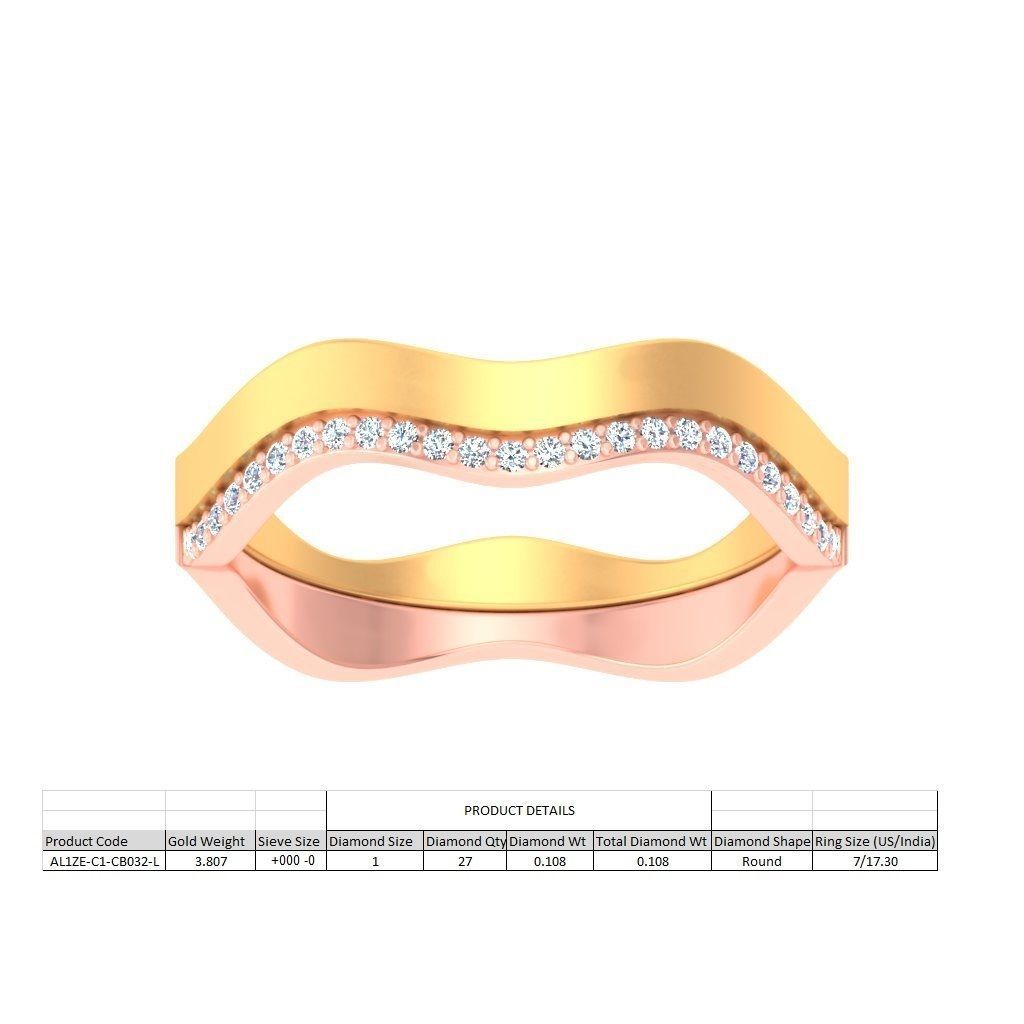 AL1ZE-C1-CB032-L gold and diamond ring 3D print model_1